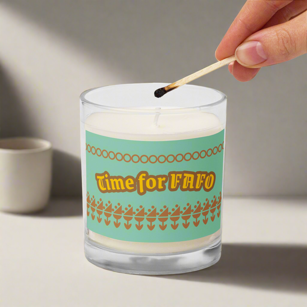 Glass jar soy wax candle