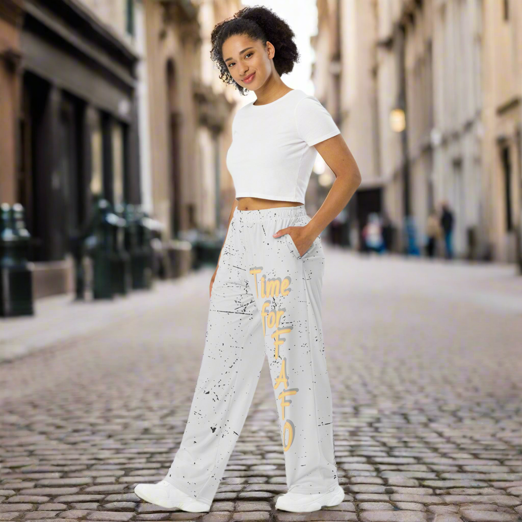 All-over print unisex wide-leg pants